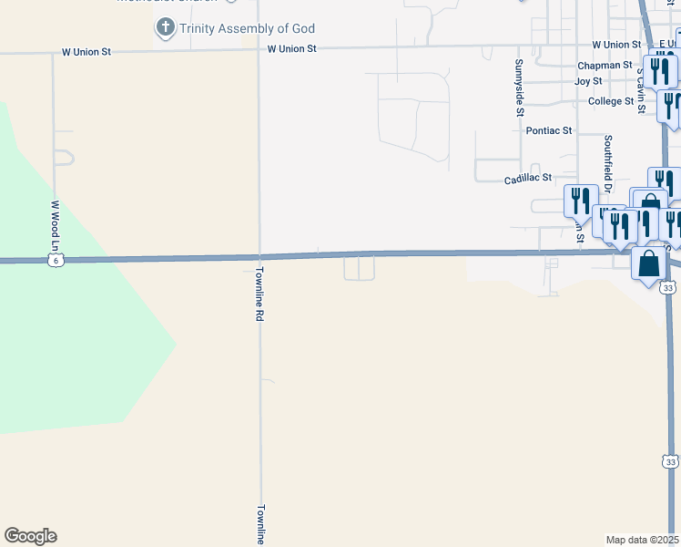 map of restaurants, bars, coffee shops, grocery stores, and more near 11 West US 6 in Ligonier