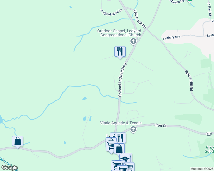 map of restaurants, bars, coffee shops, grocery stores, and more near 809 Colonel Ledyard Highway in Ledyard