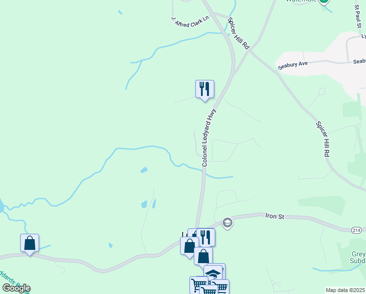 map of restaurants, bars, coffee shops, grocery stores, and more near 809 Colonel Ledyard Highway in Ledyard