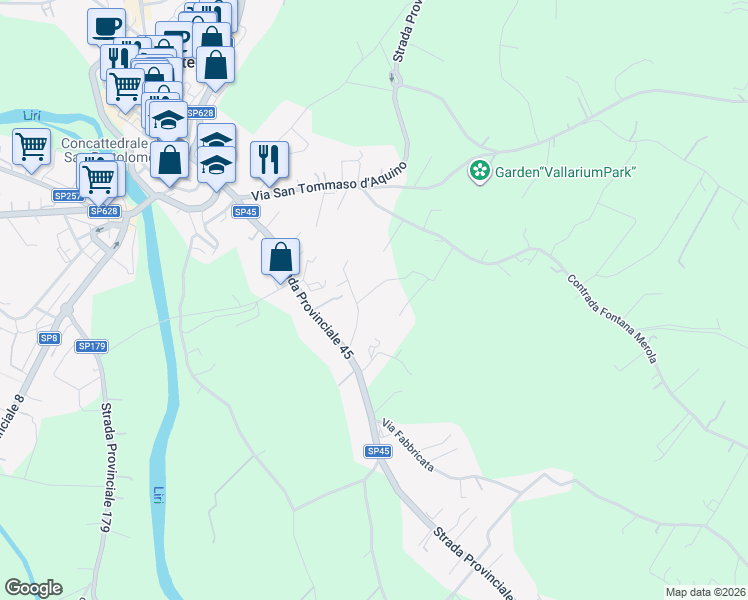 map of restaurants, bars, coffee shops, grocery stores, and more near 4 Contrada Fabbricata in Pontecorvo