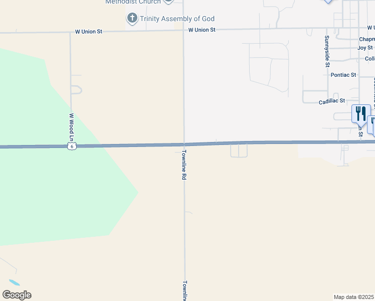 map of restaurants, bars, coffee shops, grocery stores, and more near 1402 North 950 West in Ligonier