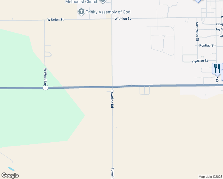 map of restaurants, bars, coffee shops, grocery stores, and more near 1402 North 950 West in Ligonier