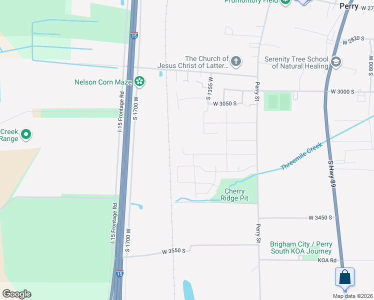 map of restaurants, bars, coffee shops, grocery stores, and more near 1470 West 3225 South in Perry
