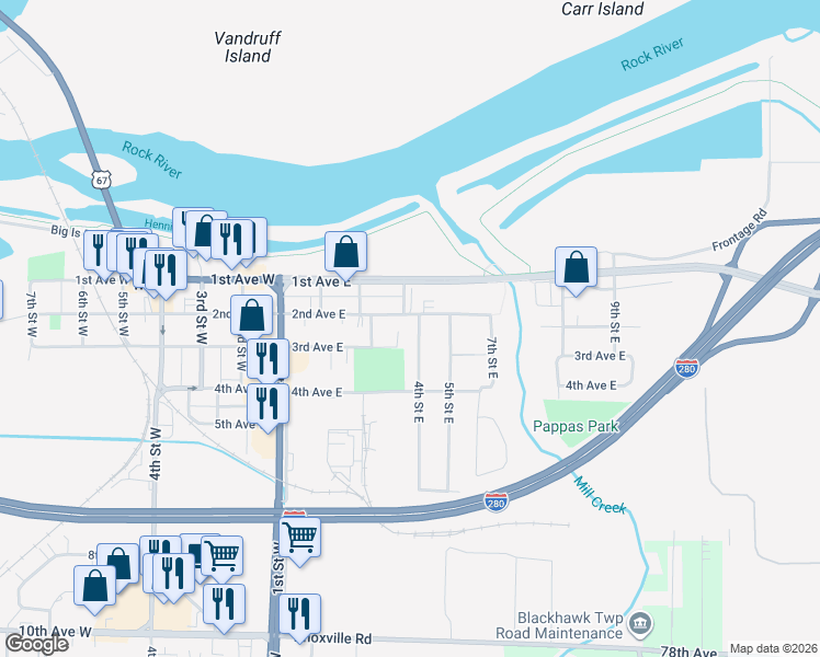 map of restaurants, bars, coffee shops, grocery stores, and more near 337 2nd Avenue East in Milan