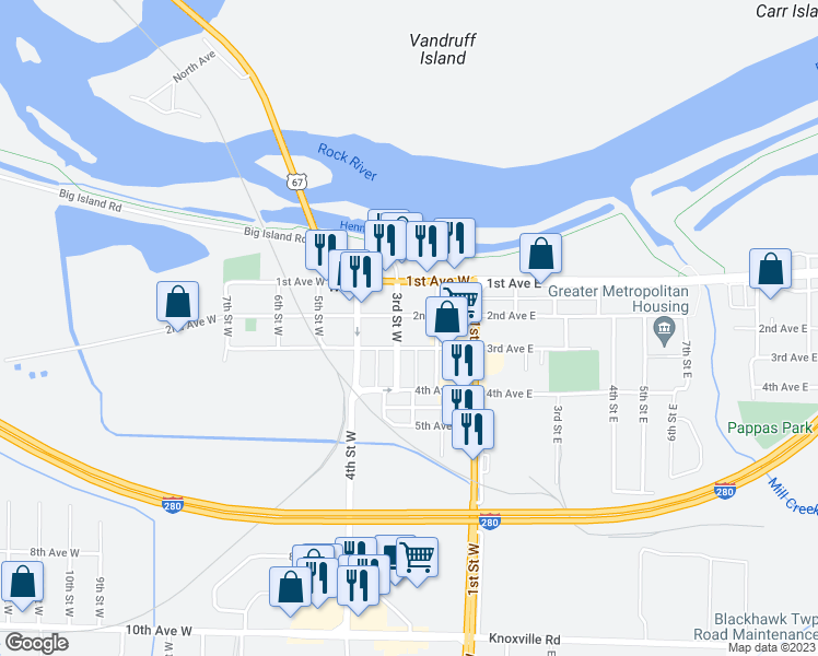 map of restaurants, bars, coffee shops, grocery stores, and more near 228 2nd Avenue West in Milan