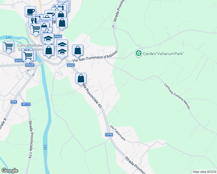 map of restaurants, bars, coffee shops, grocery stores, and more near 4 Contrada Fabbricata in Pontecorvo