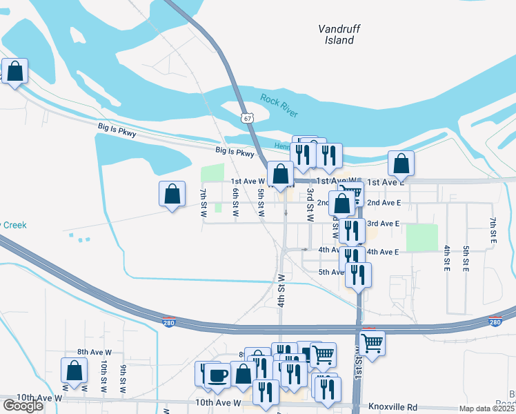 map of restaurants, bars, coffee shops, grocery stores, and more near 421 2nd Avenue West in Milan