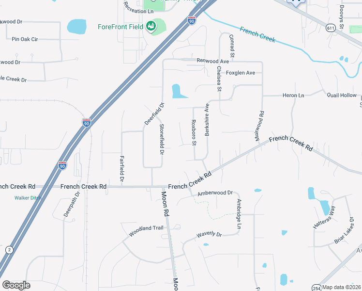 map of restaurants, bars, coffee shops, grocery stores, and more near 2457 Woodhawk Lane in Avon