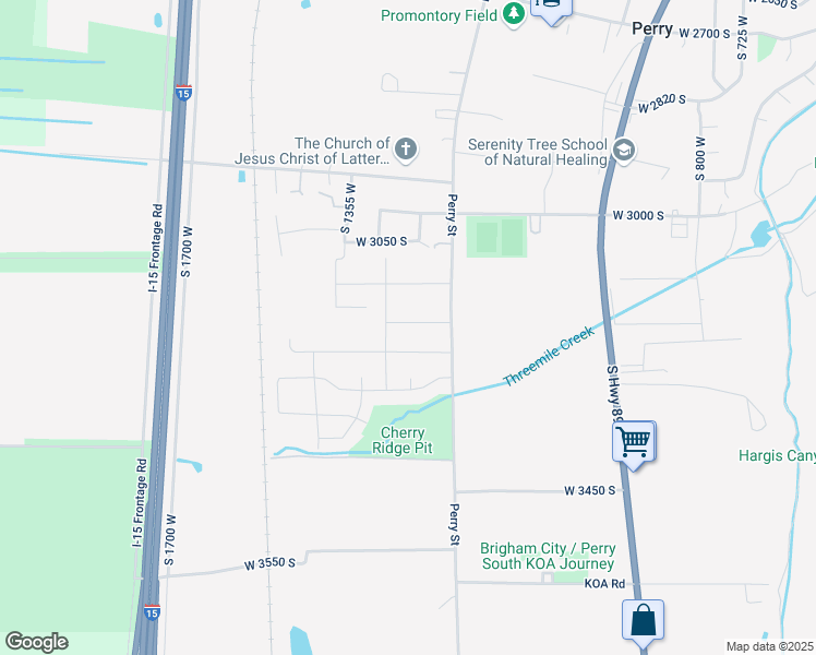 map of restaurants, bars, coffee shops, grocery stores, and more near 1273 West 3200 South in Perry