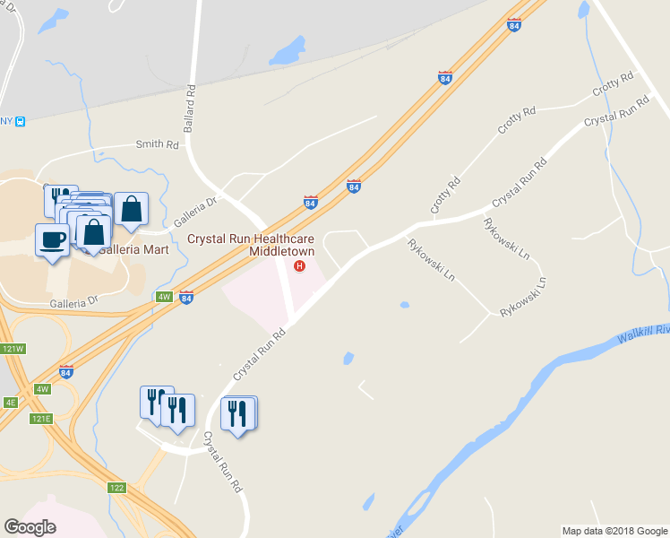 map of restaurants, bars, coffee shops, grocery stores, and more near 120 Sarah Lane in Middletown