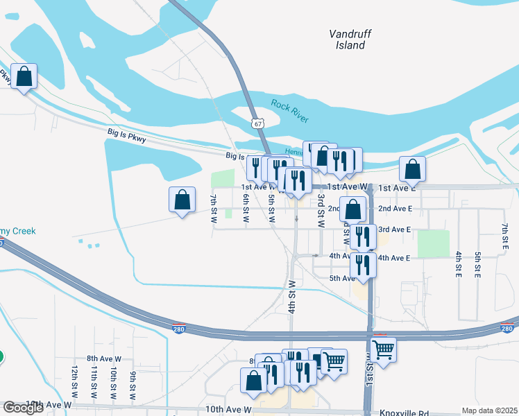 map of restaurants, bars, coffee shops, grocery stores, and more near 527 2nd Avenue West in Milan