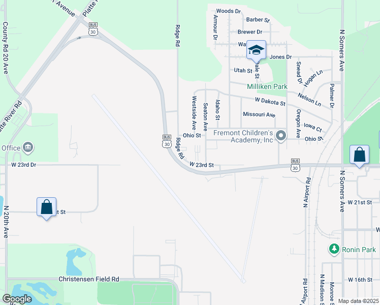 map of restaurants, bars, coffee shops, grocery stores, and more near 1840 West 23rd Street in Fremont