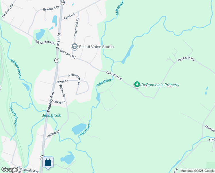 map of restaurants, bars, coffee shops, grocery stores, and more near 55 Bruschayt Drive in Hamden
