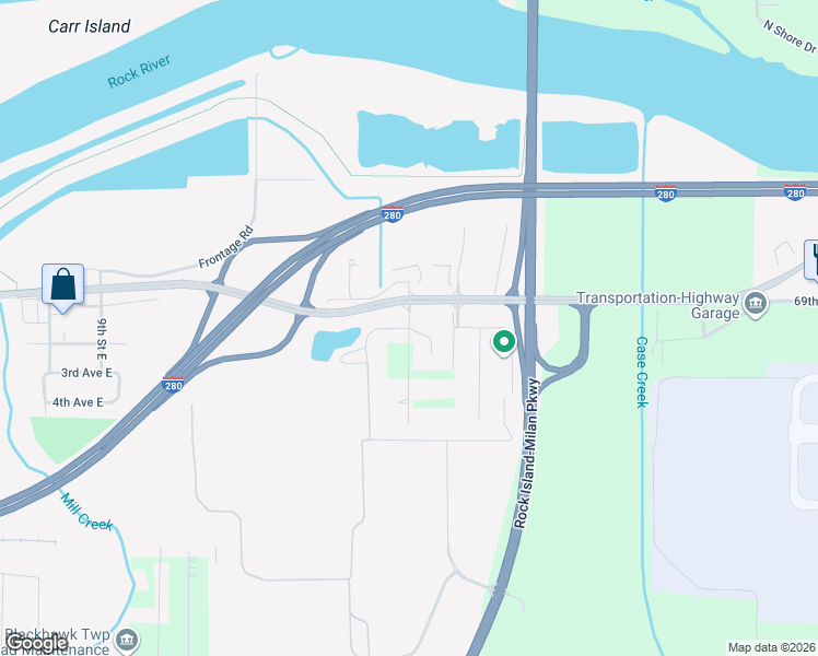 map of restaurants, bars, coffee shops, grocery stores, and more near 17th Street East in Milan