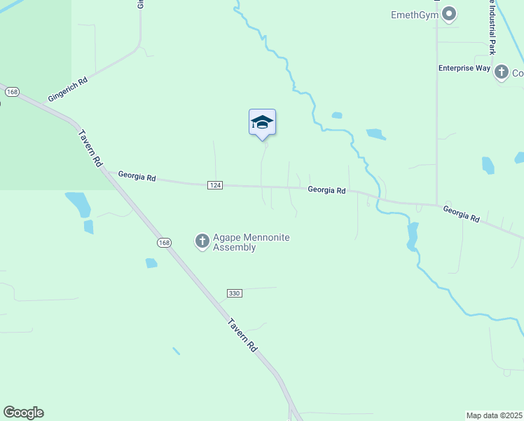 map of restaurants, bars, coffee shops, grocery stores, and more near 14615 Georgia Road in Middlefield