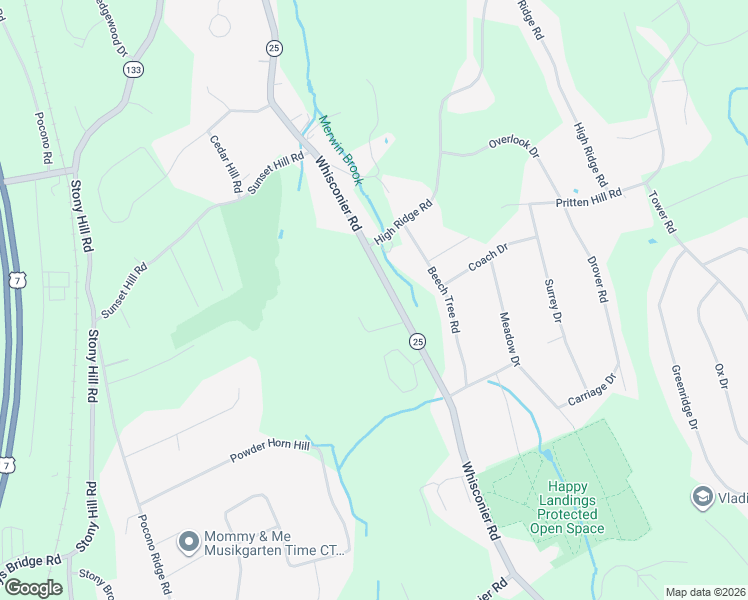 map of restaurants, bars, coffee shops, grocery stores, and more near 92 Whisconier Road in Brookfield