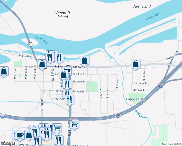 map of restaurants, bars, coffee shops, grocery stores, and more near 321 2nd Avenue East in Milan