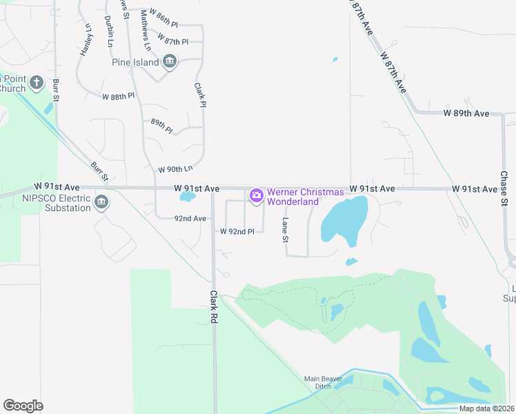 map of restaurants, bars, coffee shops, grocery stores, and more near 9108 Morton St in Merrillville