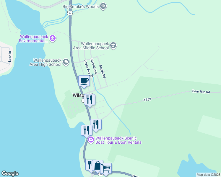 map of restaurants, bars, coffee shops, grocery stores, and more near 123 Wilsonville Road in Hawley