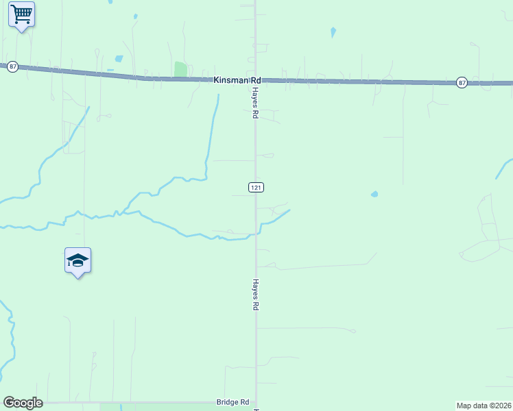 map of restaurants, bars, coffee shops, grocery stores, and more near 15316 Hayes Road in Middlefield