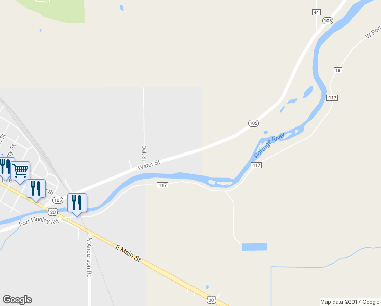 map of restaurants, bars, coffee shops, grocery stores, and more near 836 Water Street in Woodville
