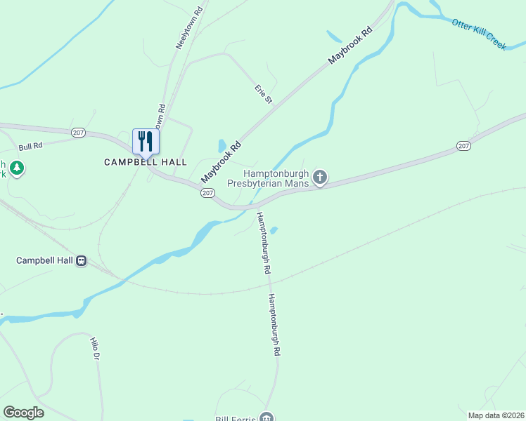 map of restaurants, bars, coffee shops, grocery stores, and more near 136 Hamptonburgh Road in Campbell Hall