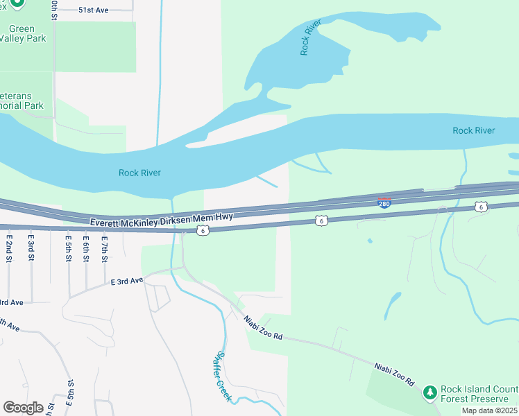 map of restaurants, bars, coffee shops, grocery stores, and more near Interstate 280 in Coal Valley