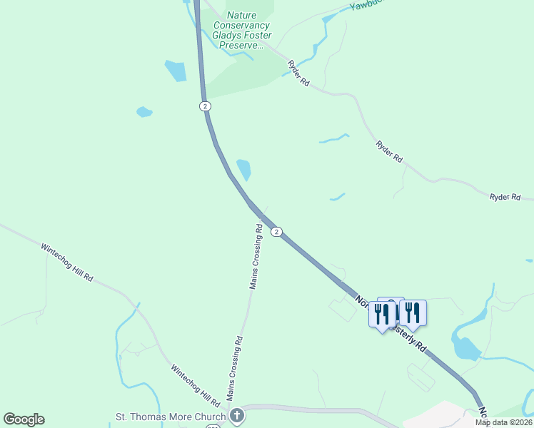 map of restaurants, bars, coffee shops, grocery stores, and more near 446 Norwich-Westerly Road in North Stonington