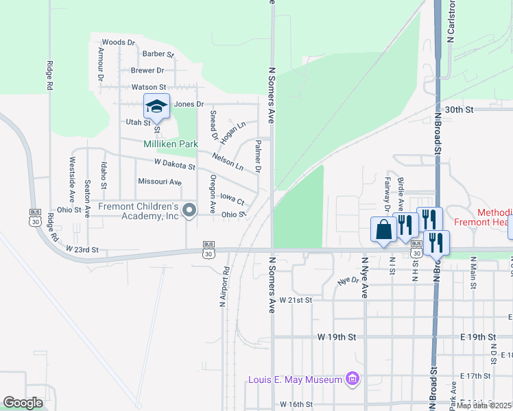 map of restaurants, bars, coffee shops, grocery stores, and more near 2628a Palmer Drive in Fremont