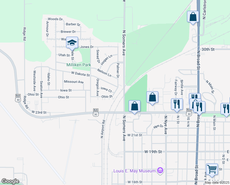 map of restaurants, bars, coffee shops, grocery stores, and more near 2628a Palmer Drive in Fremont