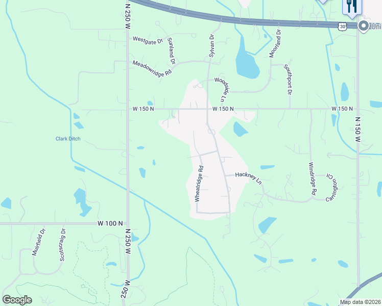 map of restaurants, bars, coffee shops, grocery stores, and more near 168-198 Wheatridge Rd in Valparaiso