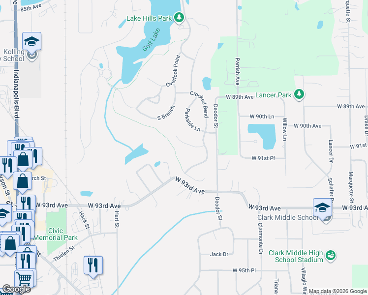map of restaurants, bars, coffee shops, grocery stores, and more near 10035 Prairie Knoll Court in Saint John