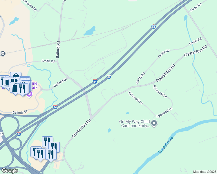 map of restaurants, bars, coffee shops, grocery stores, and more near 44 Sarah Lane in Middletown