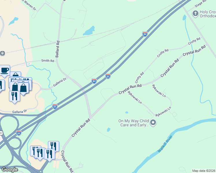 map of restaurants, bars, coffee shops, grocery stores, and more near 48 Sarah Lane in Middletown