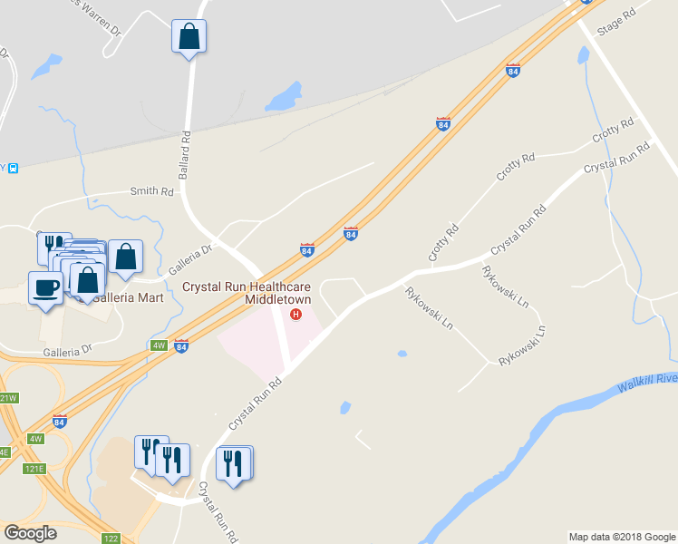 map of restaurants, bars, coffee shops, grocery stores, and more near 48 Sarah Lane in Middletown