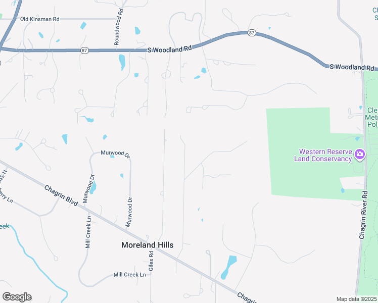 map of restaurants, bars, coffee shops, grocery stores, and more near 3812 Ellendale Road in Moreland Hills