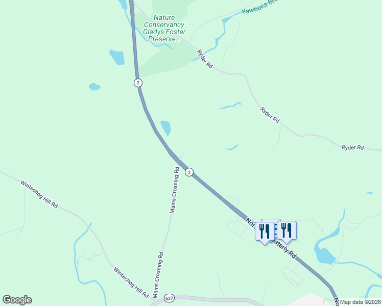 map of restaurants, bars, coffee shops, grocery stores, and more near 446 Norwich-Westerly Road in North Stonington