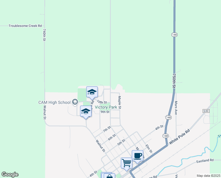 map of restaurants, bars, coffee shops, grocery stores, and more near 709 McIntyre Road in Anita