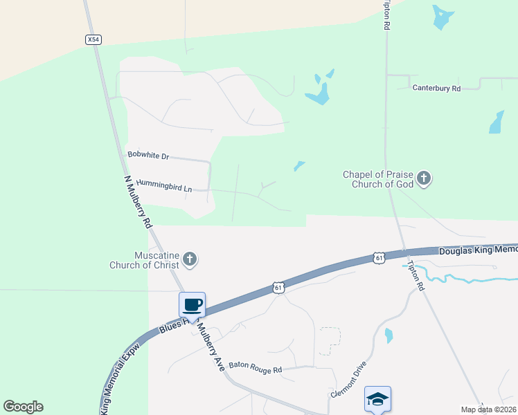 map of restaurants, bars, coffee shops, grocery stores, and more near 2476 Hummingbird Ln in Muscatine