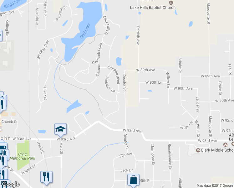 map of restaurants, bars, coffee shops, grocery stores, and more near Crooked Bend in St. John