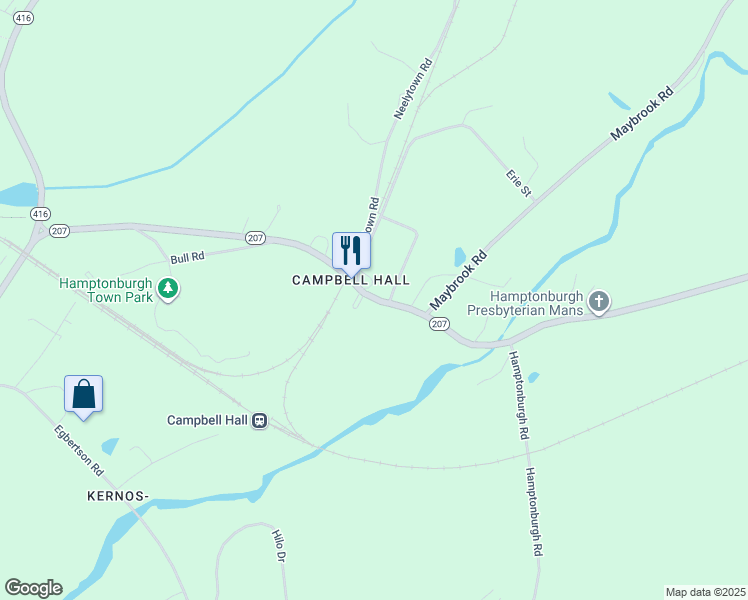 map of restaurants, bars, coffee shops, grocery stores, and more near in Maybrook
