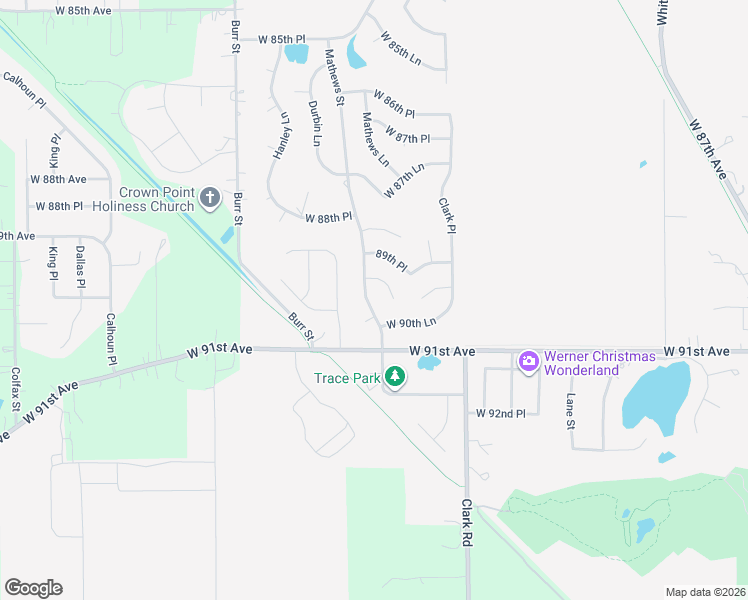 map of restaurants, bars, coffee shops, grocery stores, and more near 5080 W 89th Ct in Crown Point