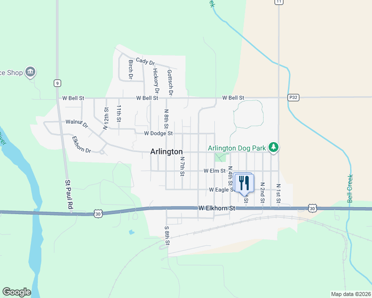 map of restaurants, bars, coffee shops, grocery stores, and more near 525 North 6th Street in Arlington