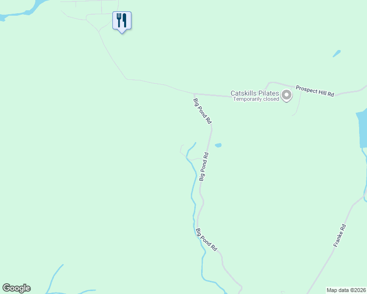 map of restaurants, bars, coffee shops, grocery stores, and more near 727 Big Pond Road in Huguenot