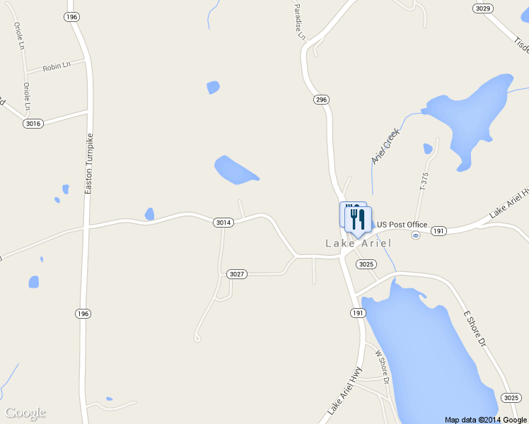 map of restaurants, bars, coffee shops, grocery stores, and more near 1113 Tresslarville Road in Wayne County