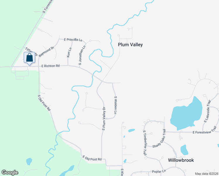 map of restaurants, bars, coffee shops, grocery stores, and more near 24016 South Walden Lane in Crete