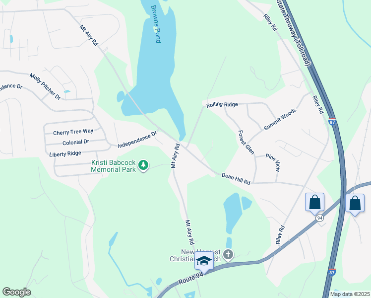 map of restaurants, bars, coffee shops, grocery stores, and more near 80 Dean Hill Road in New Windsor