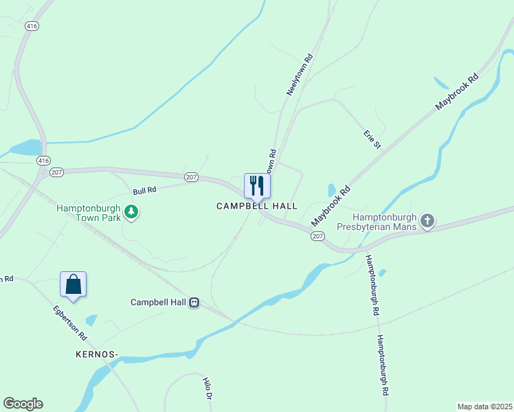 map of restaurants, bars, coffee shops, grocery stores, and more near in Maybrook