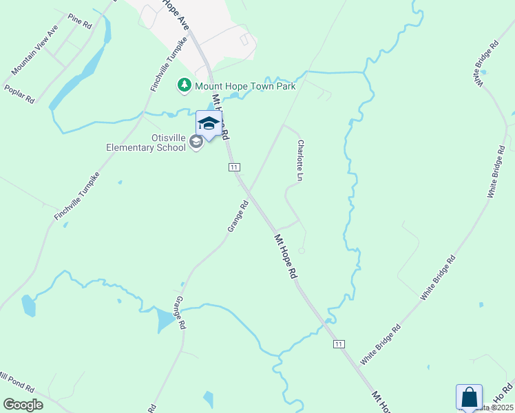 map of restaurants, bars, coffee shops, grocery stores, and more near 2525 Mount Hope Road in Middletown