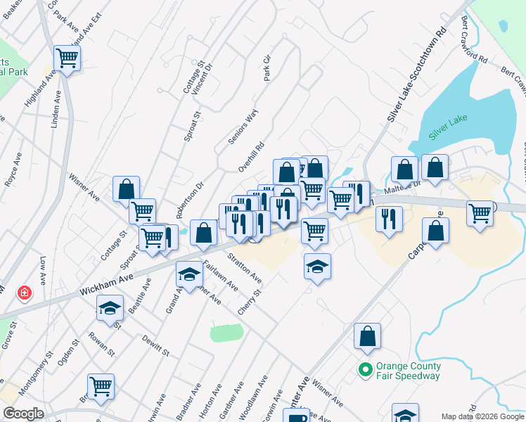 map of restaurants, bars, coffee shops, grocery stores, and more near 98 Dodge Dr in Middletown